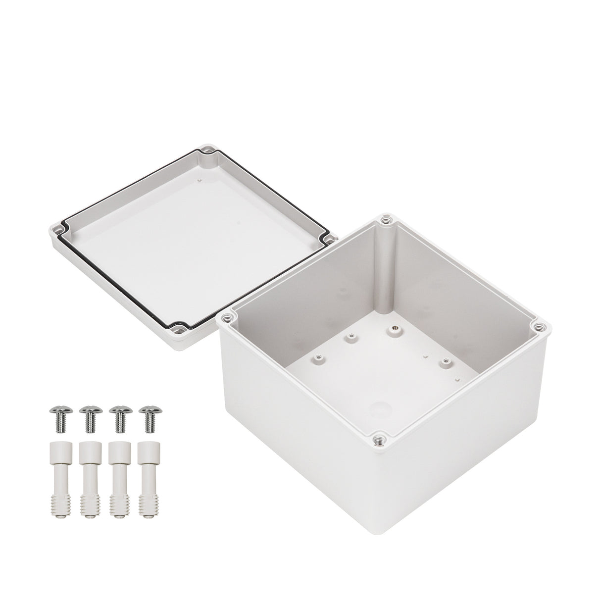 Boxco S-Series 200x200x130mm Plastic Enclosure, IP67, IK08, ABS, Grey Cover, Screw Type - PHOTO 3