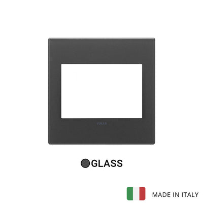 Vimar Eikon Exe Plate 3M Glass Satin Black