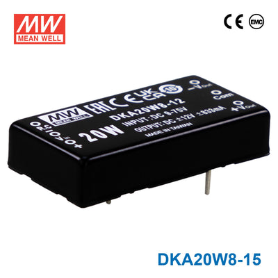 Mean Well DKA20W8-15 20W DC-DC Converter ±15VDC 670mA