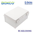 Boxco Q-Series 250x350x160mm Plastic Enclosure, IP67, IK08, ABS, Grey Cover, Hinge Type with Plate