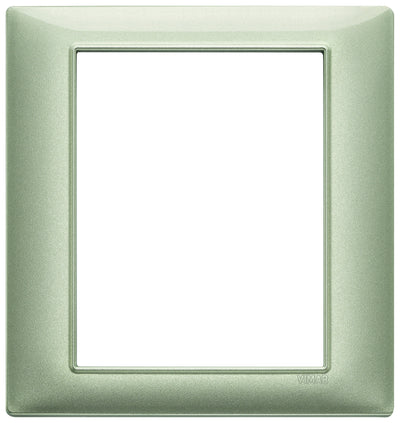 Vimar Plana Plate 8M Technopolymer Metallized Green
