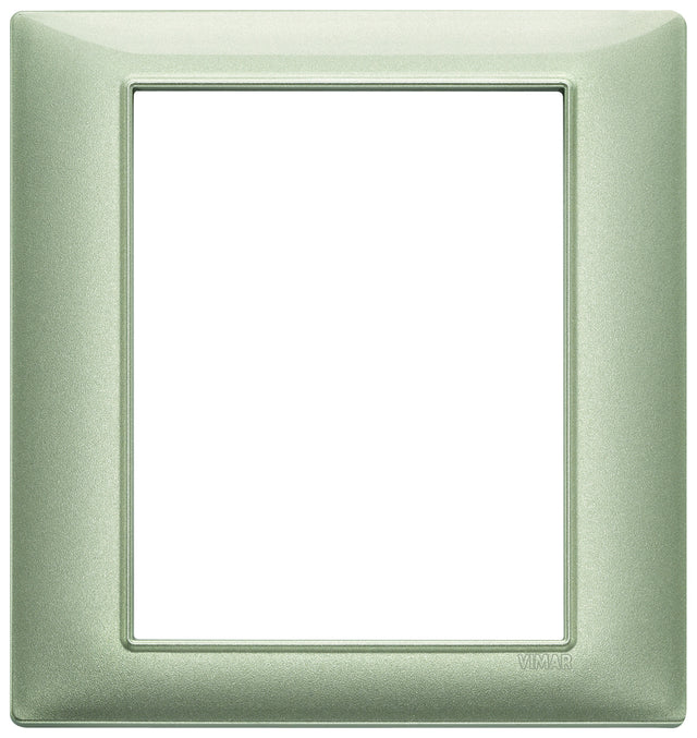Vimar Plana Plate 8M Technopolymer Metallized Green