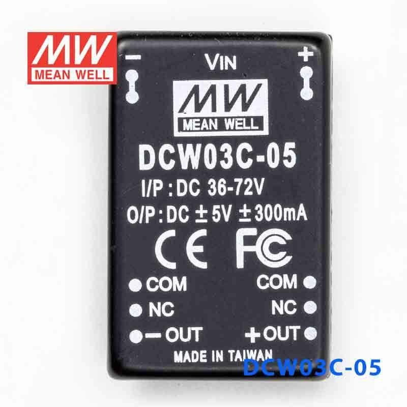 Mean Well DCW03C-05 DC-DC Converter - 3W - 36~72V in ±5V out - PHOTO 2