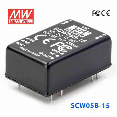 Mean Well SCW05B-15 DC-DC Converter - 5W 18~36V DC in 15V out 400mA