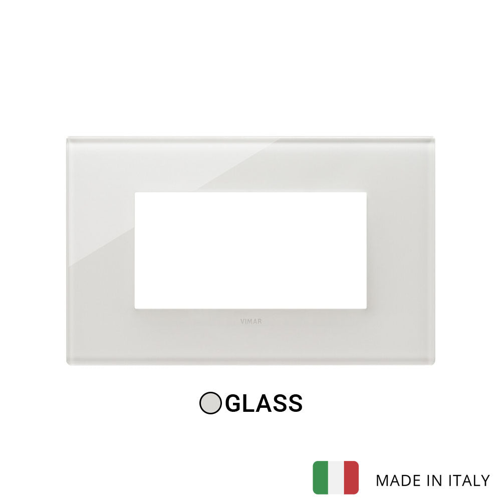 Vimar Eikon Plate 4M Glass Cream White