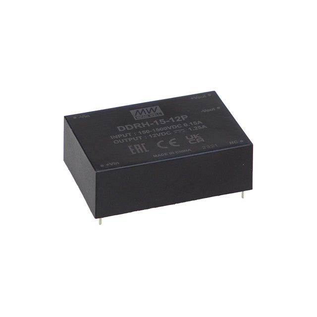 Mean Well DDRH-15-24P Ultra Wide Input DC-DC Converter, 15W 24V, PCB Mounting Type