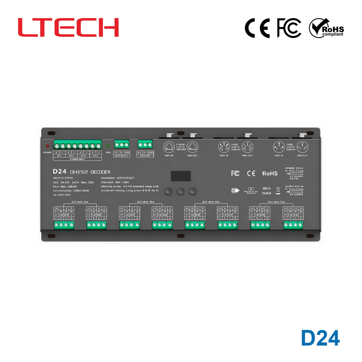 Ltech D24 2880W DMX512 LED Controller