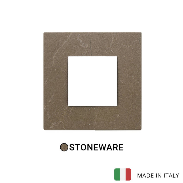 Vimar Eikon Exe Plate 2M Marbl Stone Ware Coffee Brown - Square