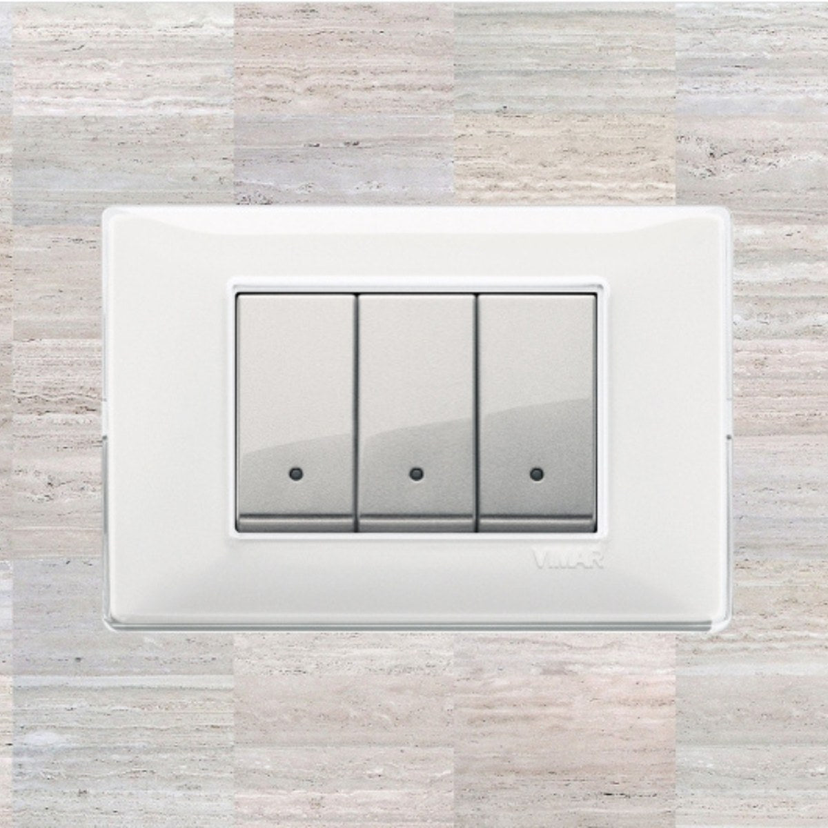 Vimar Plana Plastic 3 Gang Switch - Reflex Snow - 16A - PHOTO 3