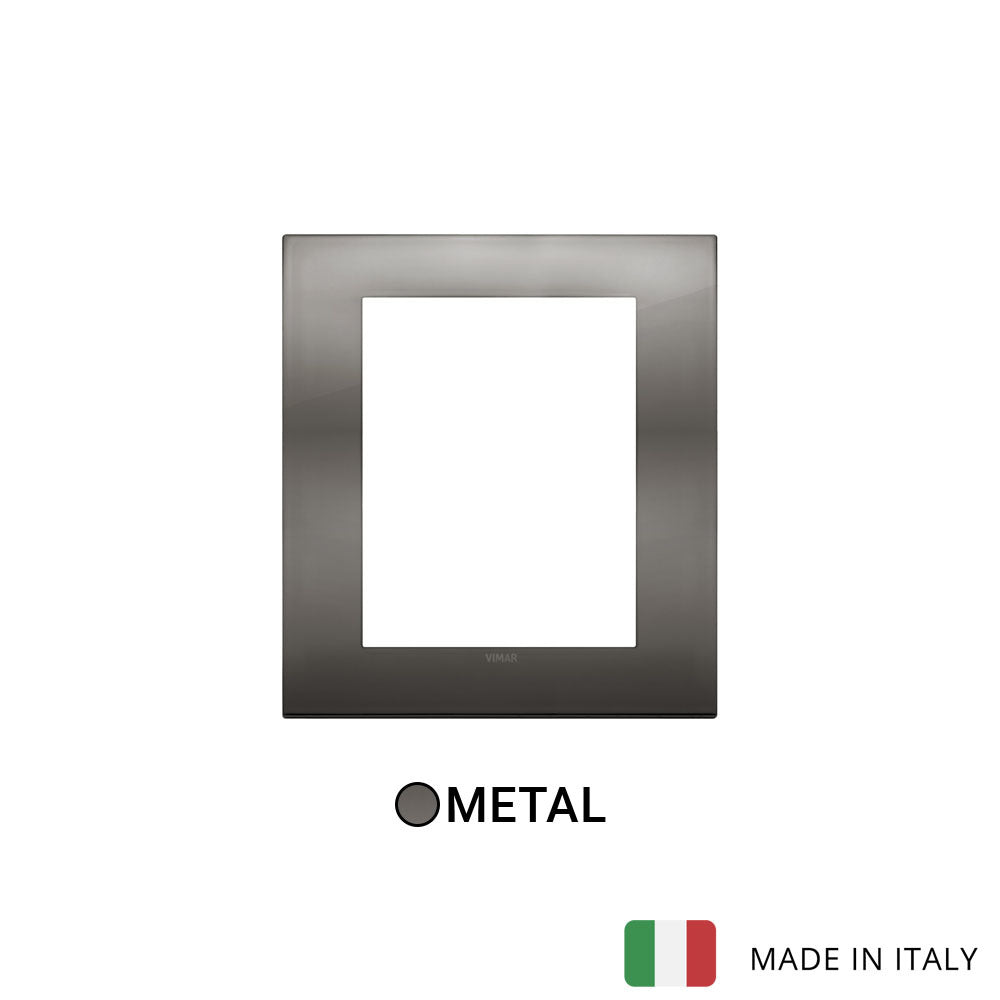 Vimar Arke Classic Plate 8M Metal Black Chrome