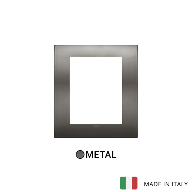 Vimar Arke Classic Plate 8M Metal Black Chrome