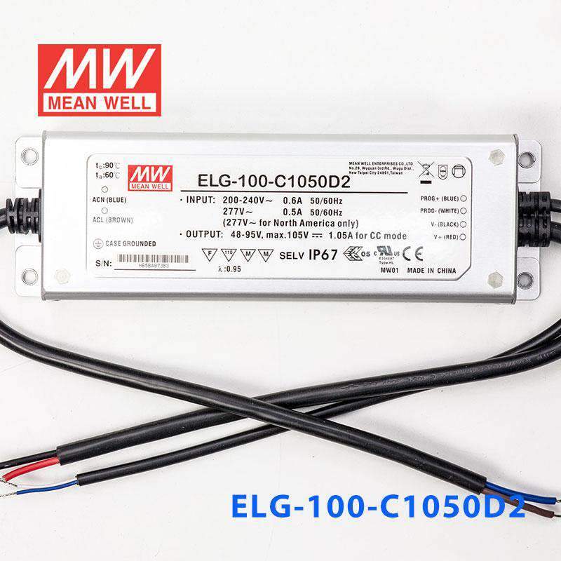 Mean Well ELG-100-C1050D2 AC-DC Single output LED Driver (CC) with PFC - PHOTO 2