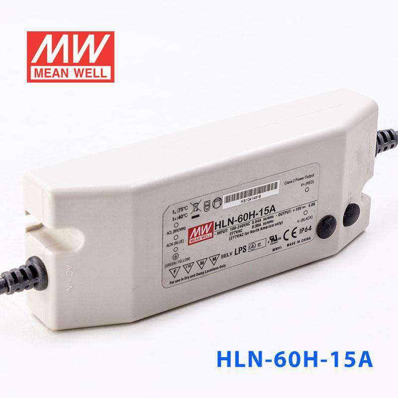 Mean Well HLN-60H-15A Power Supply 60W 15V - IP64, Adjustable 4A - PHOTO 1