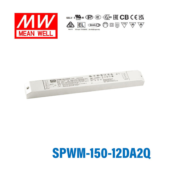 MEAN WELL SPWM-150-12DA2Q 150W 12V CV LED Driver 12.5A