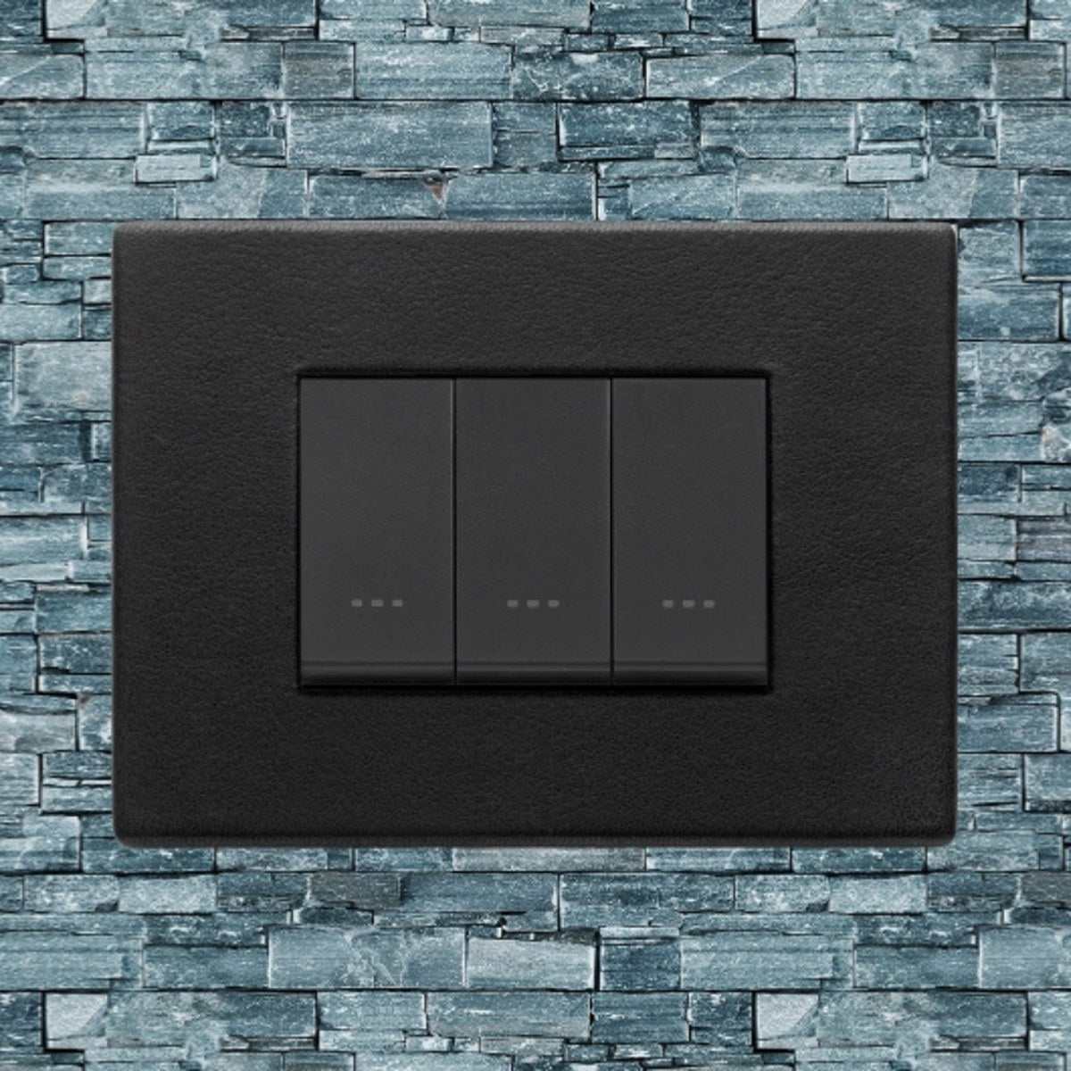 Vimar Eikon Leather 3 Gang Switch - Black Forest - 16A - PHOTO 10