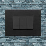 Vimar Eikon Leather 3 Gang Switch - Black Forest - 16A - PHOTO 10