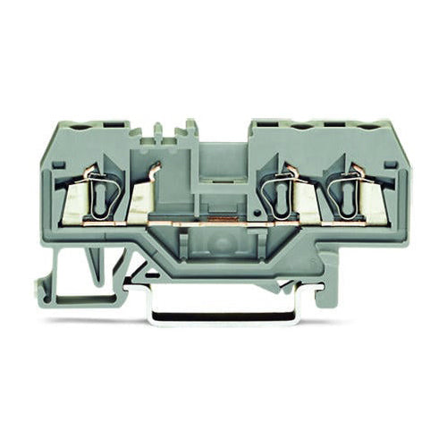 Wago 280-681 3-conductor Through Terminal Block 2.5mm² Center Marking for DIN-rail CAGE CLAMP® Gray
