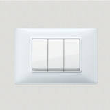 Vimar Plana Plastic 3 Gang Switch - White - 16A - PHOTO 3