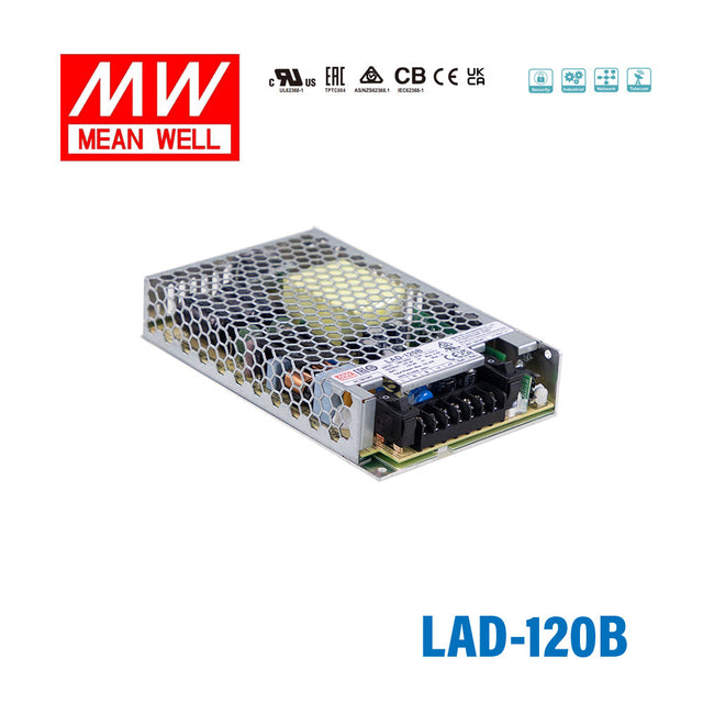 Mean Well LAD-120B Security/Fire Alarm PSU with Battery Charger/UPS, 120W, 27.6V 3.4A