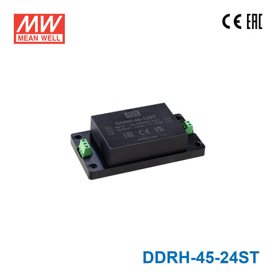 Mean Well DDRH-45-24ST Ultra Wide Input DC-DC Converter, 45W 24V, Screw Terminal Type 1.87A