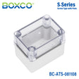 Boxco S-Series 80x110x85mm Plastic Enclosure, IP67, IK08, ABS, Transparent Cover, Screw Type