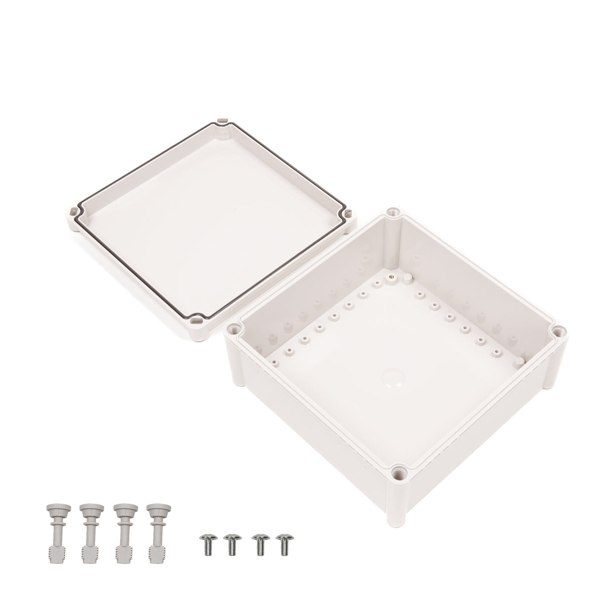 Boxco S-Series 280x280x130mm Plastic Enclosure, IP67, IK08, ABS, Grey Cover, Screw Type - PHOTO 3