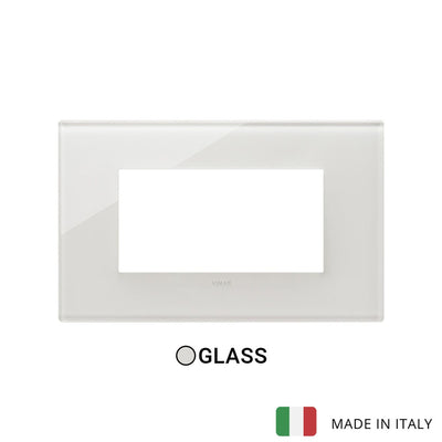 Vimar Eikon Plate 4M Glass Cream White