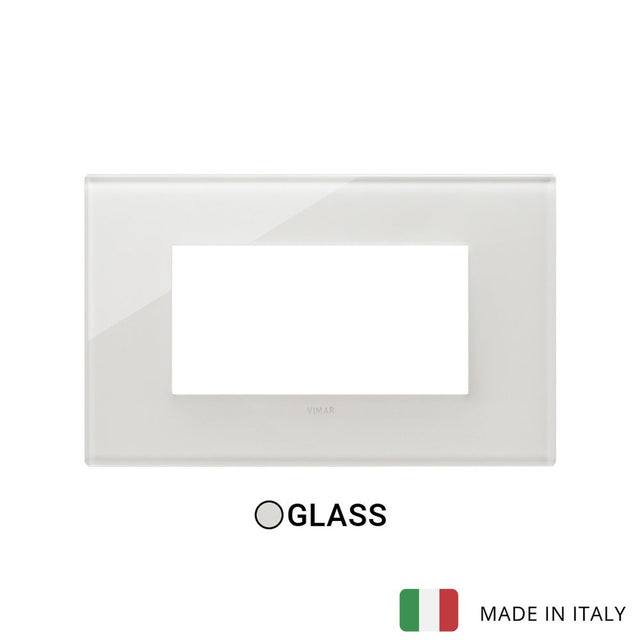 Vimar Eikon Plate 4M Glass Cream White