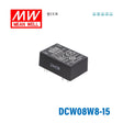 Mean Well DCW08W8-15 DC-DC Converter - 8W 9~75V DC in ±15V out 10mA