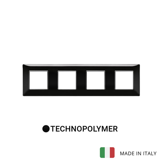 Vimar Plana Plate 8M(2+2+2+2) 71mm Technopolymer Black