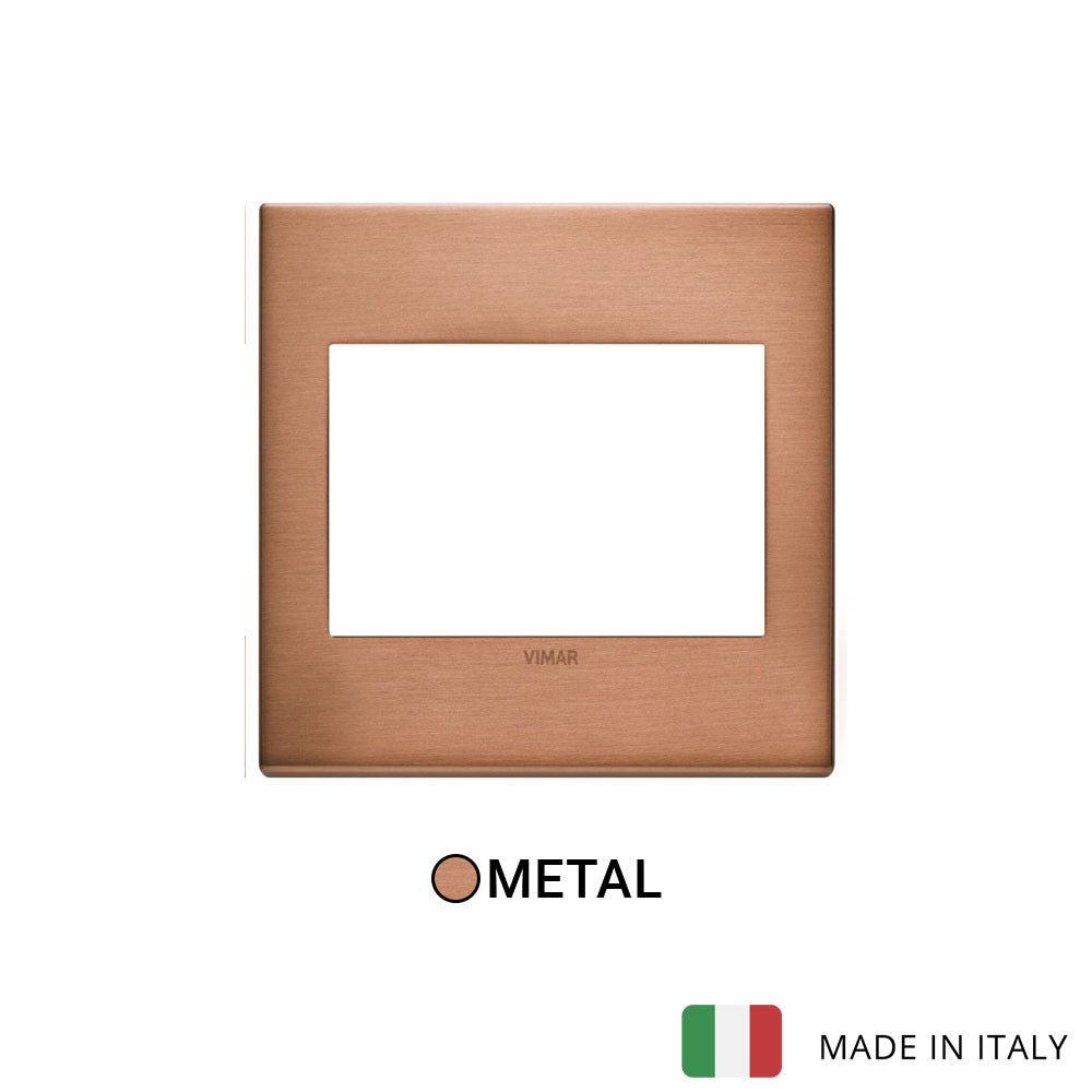 Vimar Eikon Exe Plate 3M Metal Brushed Copper
