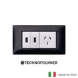 Vimar Plana Plastic 2 USB and 1 Socket - Black - 10A