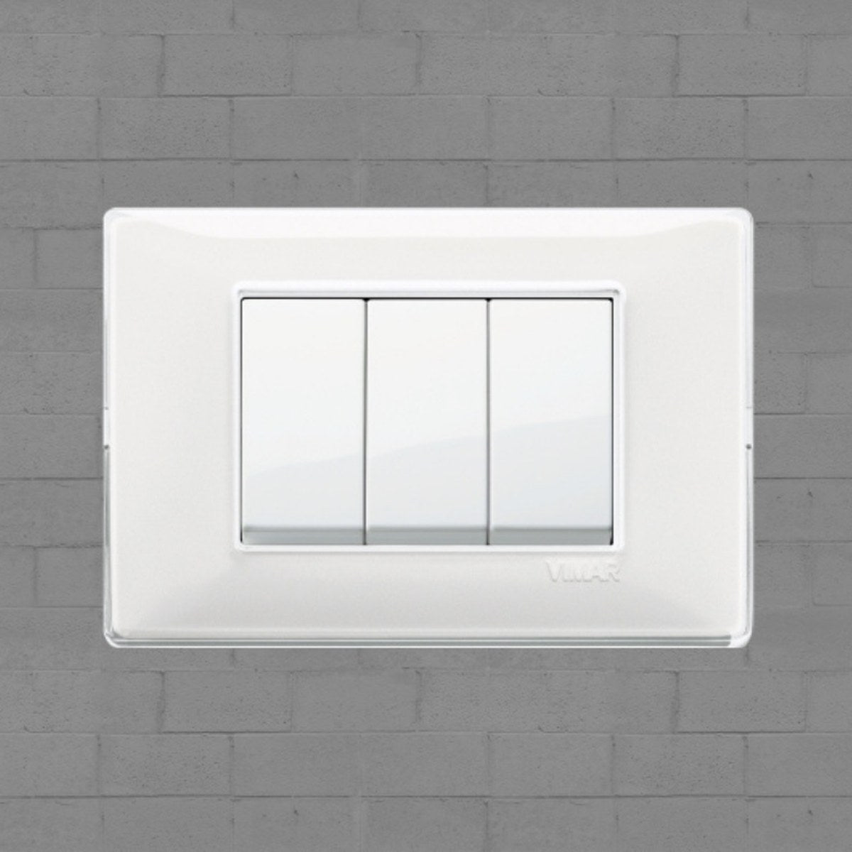Vimar Plana Plastic 3 Gang Switch - Reflex Snow - 16A - PHOTO 8