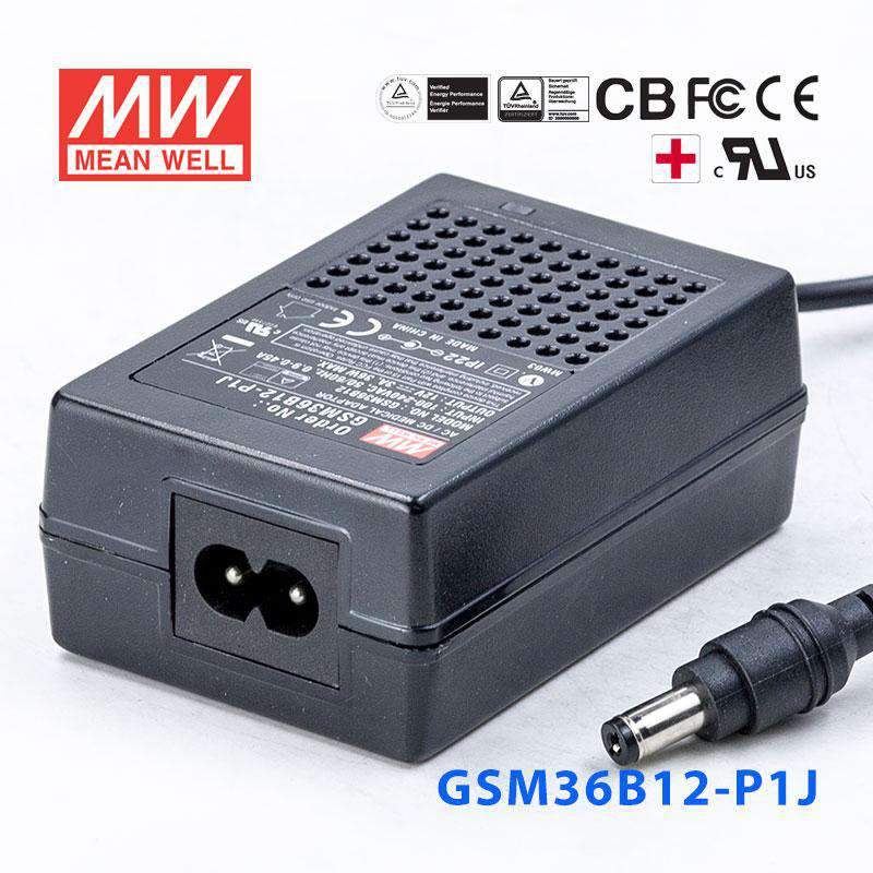 Mean Well GSM36B12-P1J Power Supply 36W 12V 3A
