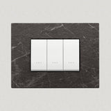 Vimar Eikon Marble 3 Gang Switch - Black Marquina - 16A - PHOTO 8