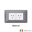 Vimar Plana Plastic 2 Socket - Reflex Ash - 10A
