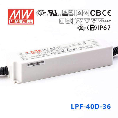 Mean Well LPF-40D-36 Power Supply 40W 36V - Dimmable 1.12A