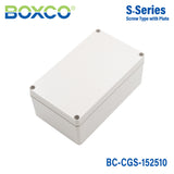 Boxco S-Series 150x250x100mm Plastic Enclosure, IP67, IK08, PC, Grey Cover, Screw Type