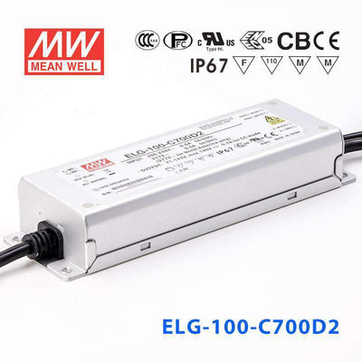Mean Well ELG-100-C700AB Power Supply 100W 700mA - Adjustable and Dimmable
