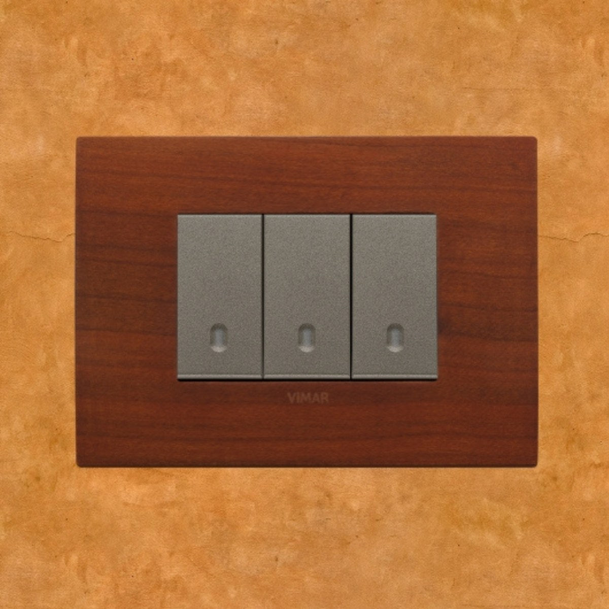 Vimar Arke Wood 3 Gang switch - Cherry Wood - 16A - PHOTO 8