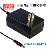 Mean Well GSM18U48-P1J Power Supply 18W 48V 375mA