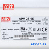 Mean Well APV-25-15 Power Supply 25W 15V - PHOTO 3