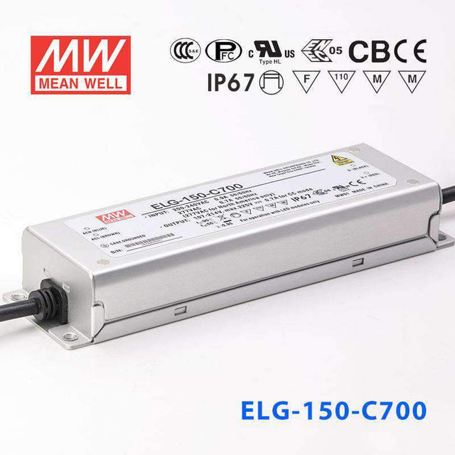 Mean Well ELG-150-C700AB Power Supply 150W 700mA - Adjustable and Dimmable