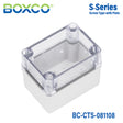 Boxco S-Series 80x110x85mm Plastic Enclosure, IP67, IK08, PC, Transparent Cover, Screw Type