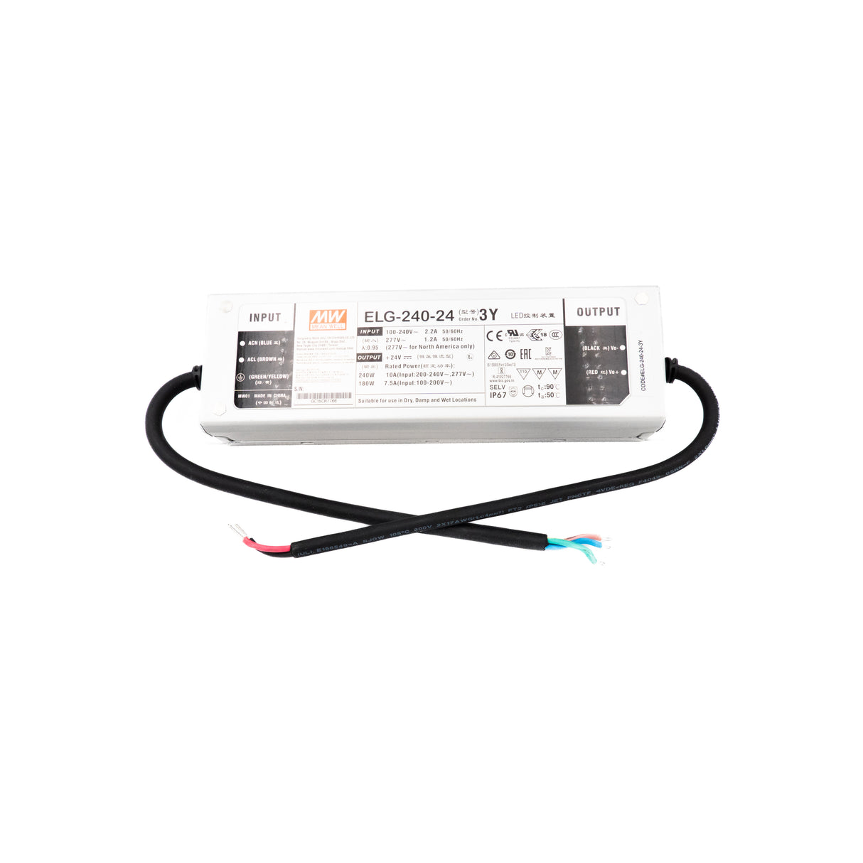 Mean Well ELG-240-24-3Y AC-DC Single output LED Driver Mix Mode (CV+CC) with PFC 10A - PHOTO 3