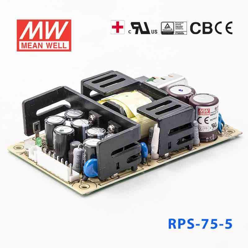 Mean Well RPS-75-5 Green Power Supply W 5V 14A - Medical Power Supply