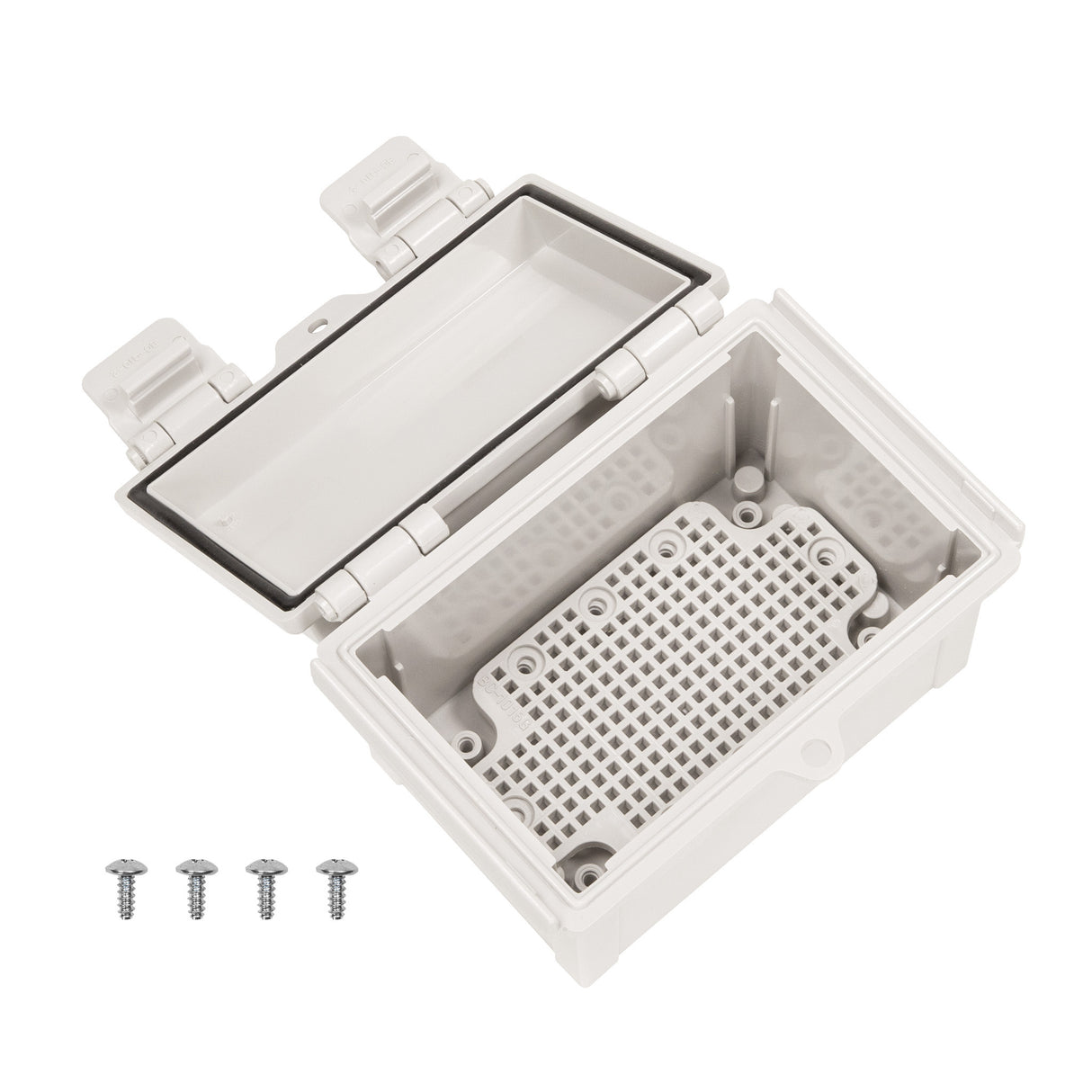 Boxco Q-Series 100x150x90mm Plastic Enclosure, IP67, IK08, ABS, Grey Cover, Hinge Type with Plate - PHOTO 3