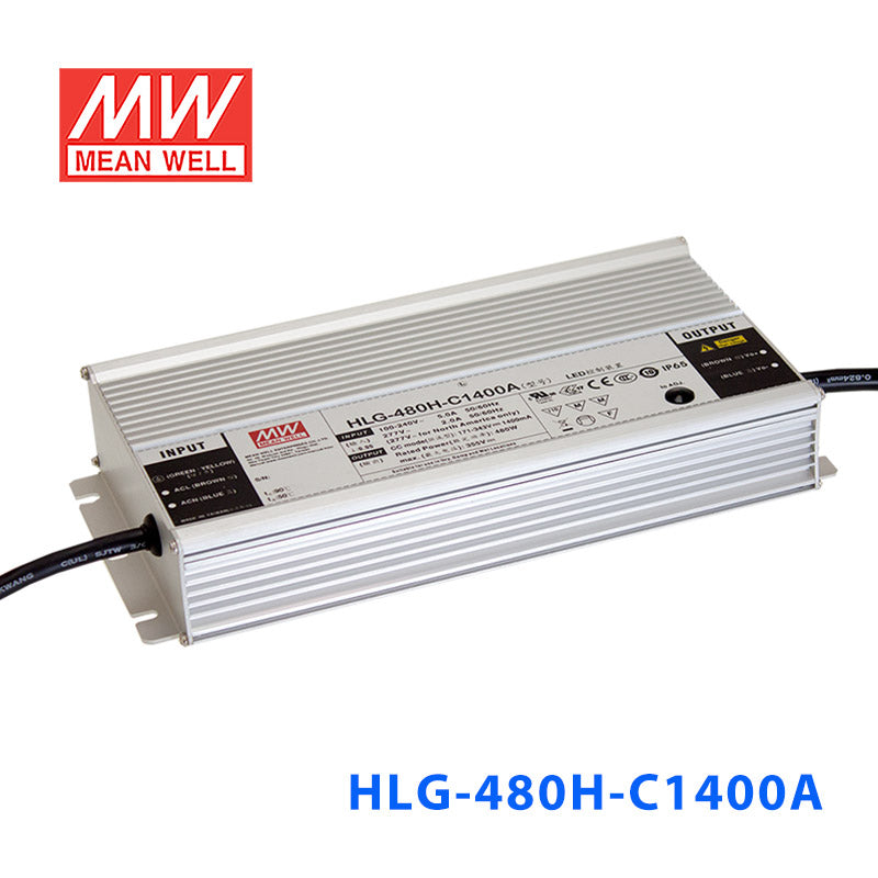 Mean Well HLG-480H-C1400AB Power Supply 480W 1400mA - Adjustable and Dimmable