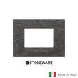 Vimar Eikon Plate 3M Marbl.Stoneware Black Marquina
