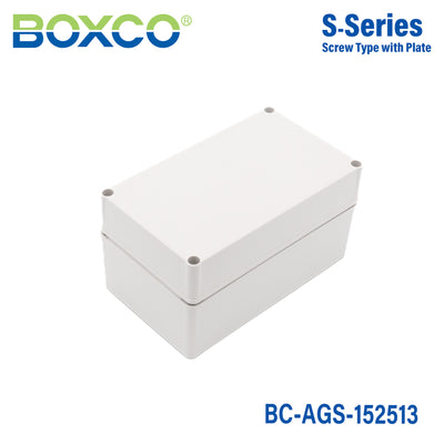 Boxco S-Series 150x250x130mm Plastic Enclosure, IP67, IK08, ABS, Grey Cover, Screw Type